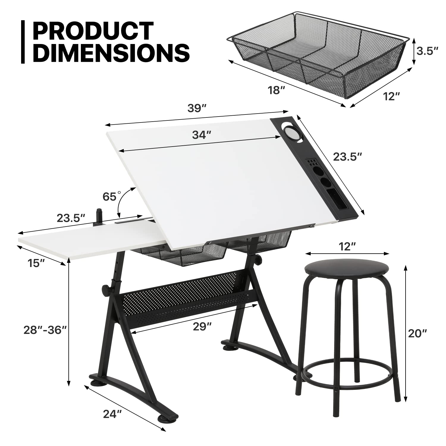 Art Deco Drafting Table, Heigh - Art & Craft Be avis et prix