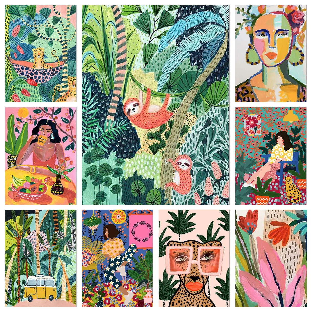 Tropical Colorful Girl Car Flo - Art Craft Girl avis et prix