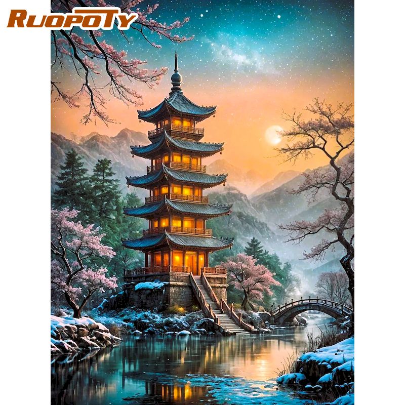 RUOPOTY Pagoda Diamond Paintin - Art Craft Room Ideas avis et prix