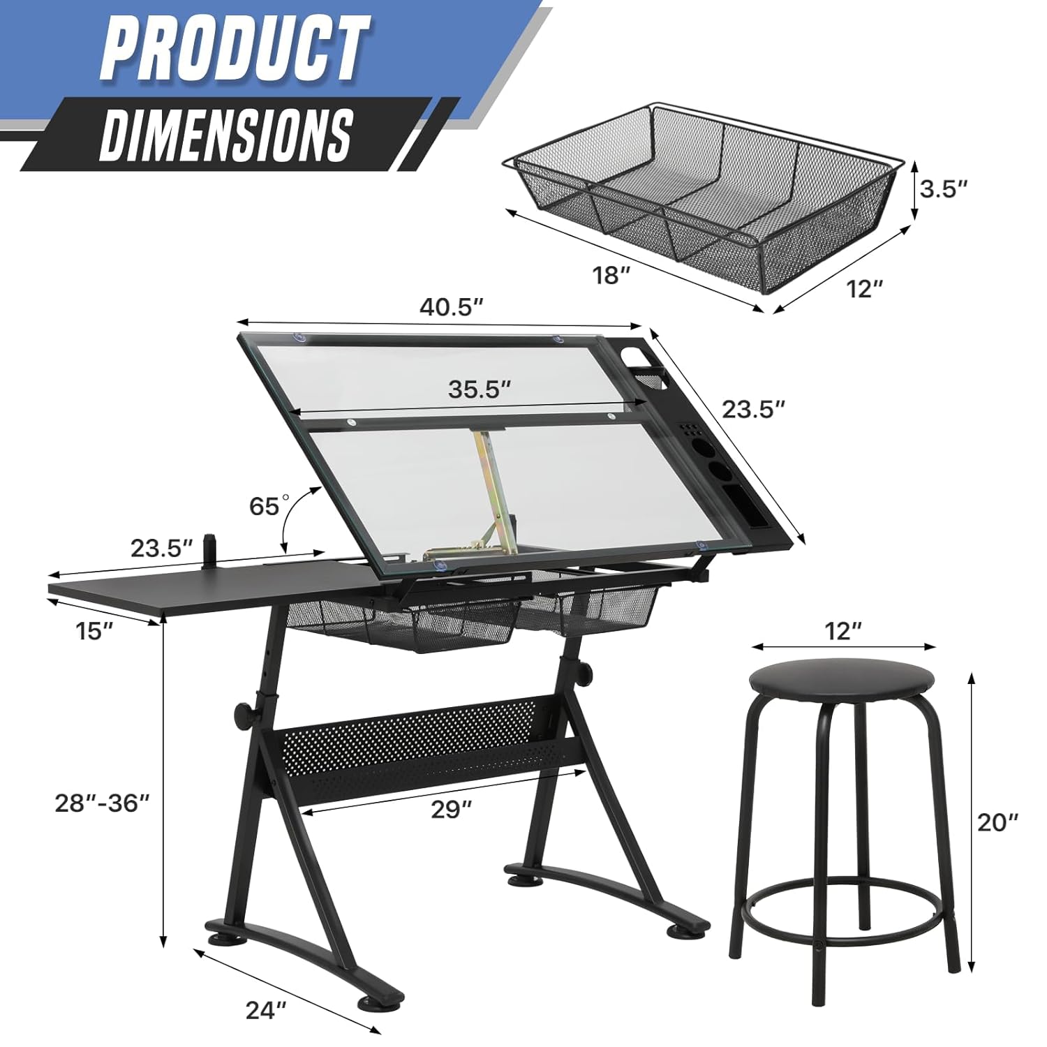 Drafting Table with Height Adj - Art & Craft Be avis et prix