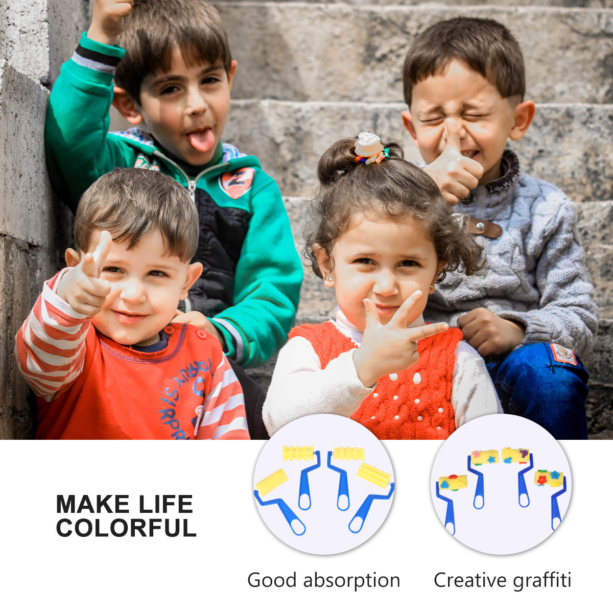 8Pcs Funny Sponge Graffiti Rol - Art Craft For Preschool avis et prix