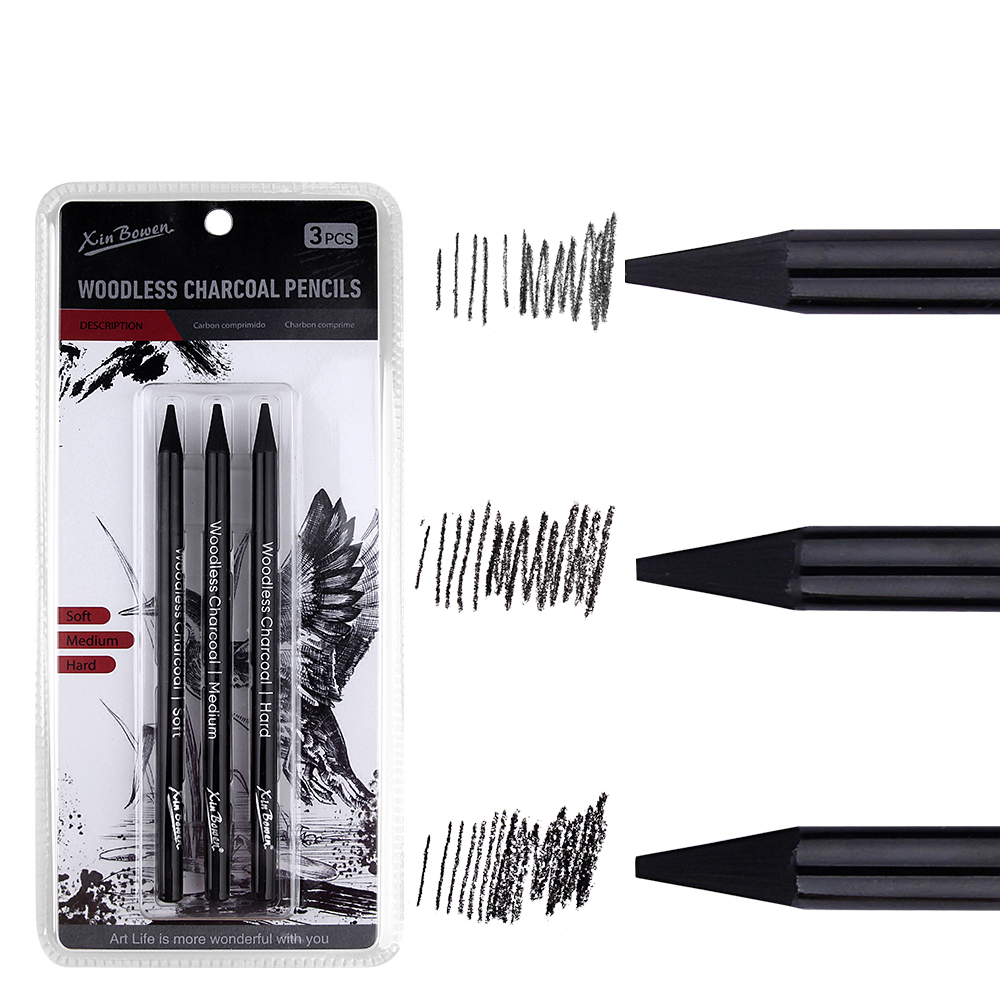 3pcs Woodless Graphite Pencils - Sketching Charcoal Set avis et prix