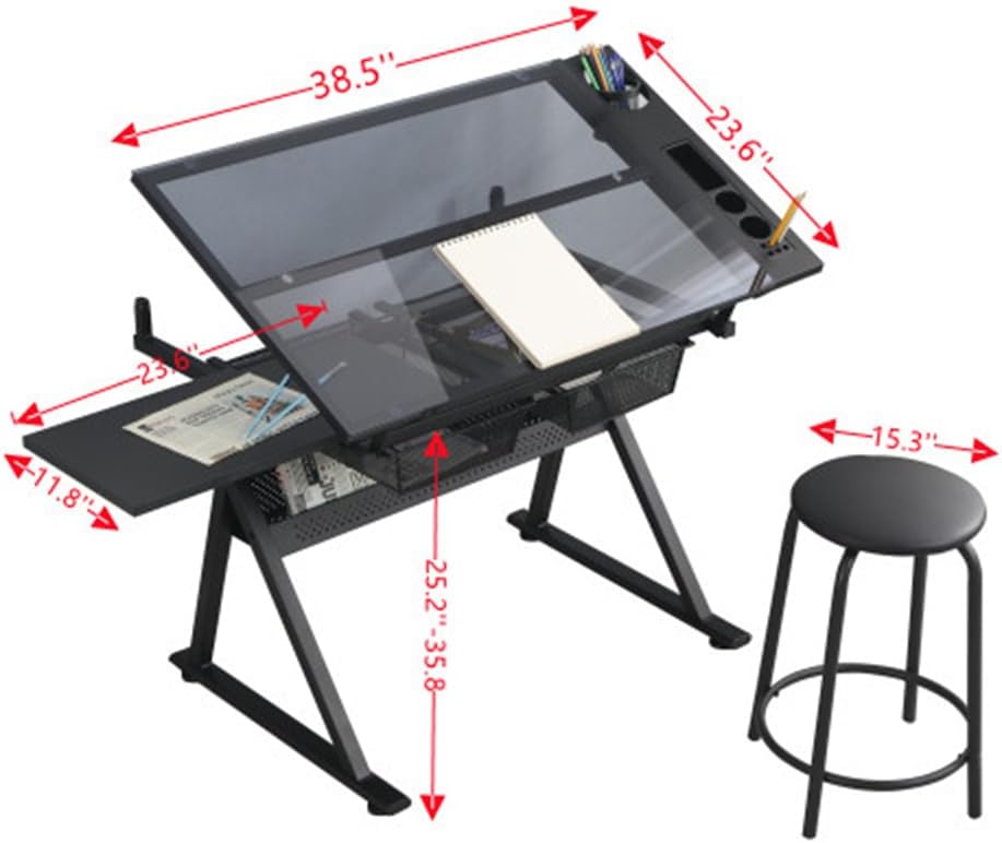 Table w/Stool, Height Adjustab - Art & Craft Be avis et prix