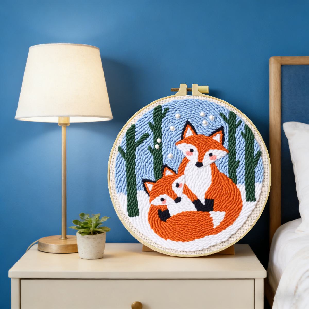 20X20CM/7.87inch Animal - Fox  - Punch Needle Kit avis et prix