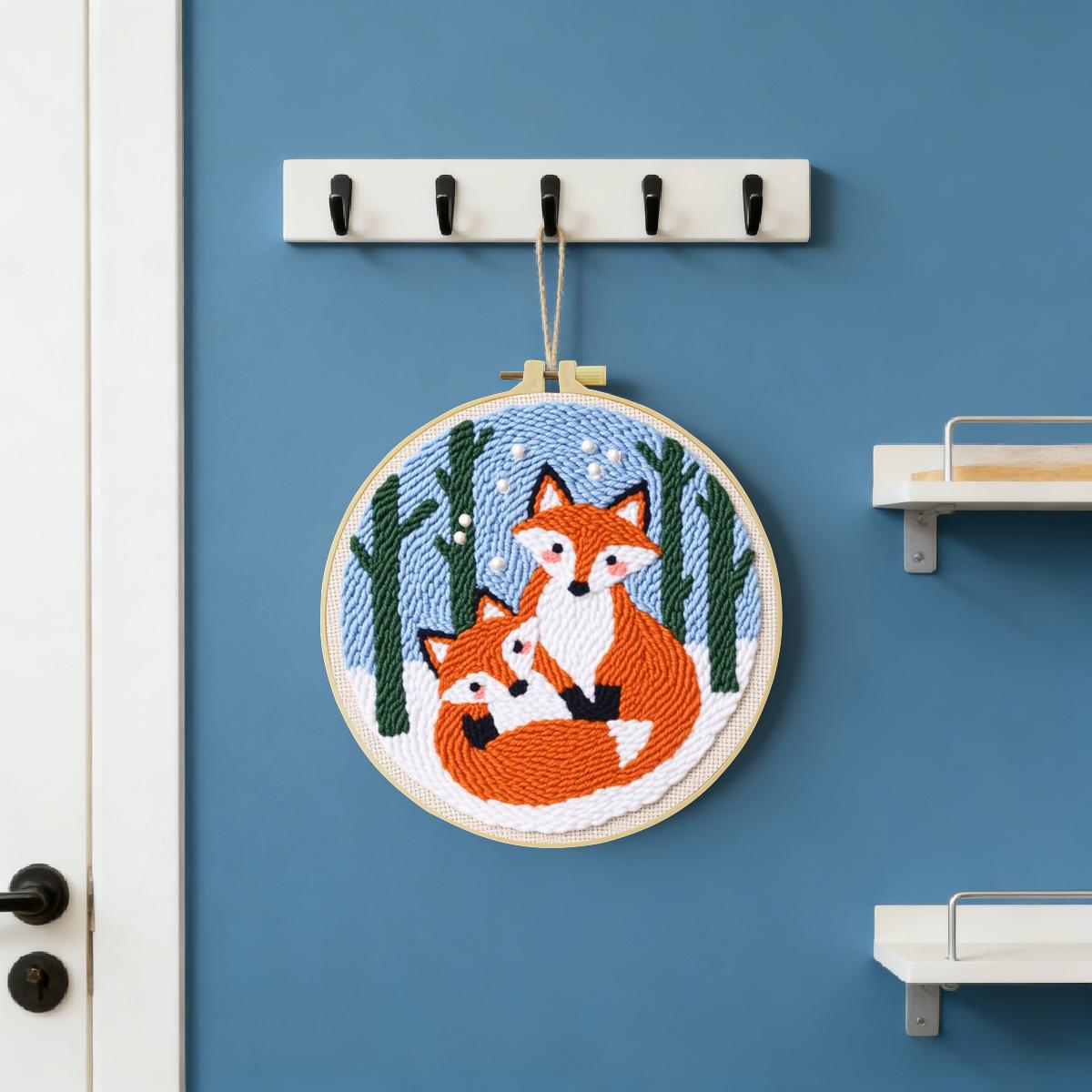20X20CM/7.87inch Animal - Fox  - Punch Needle Kit avis et prix