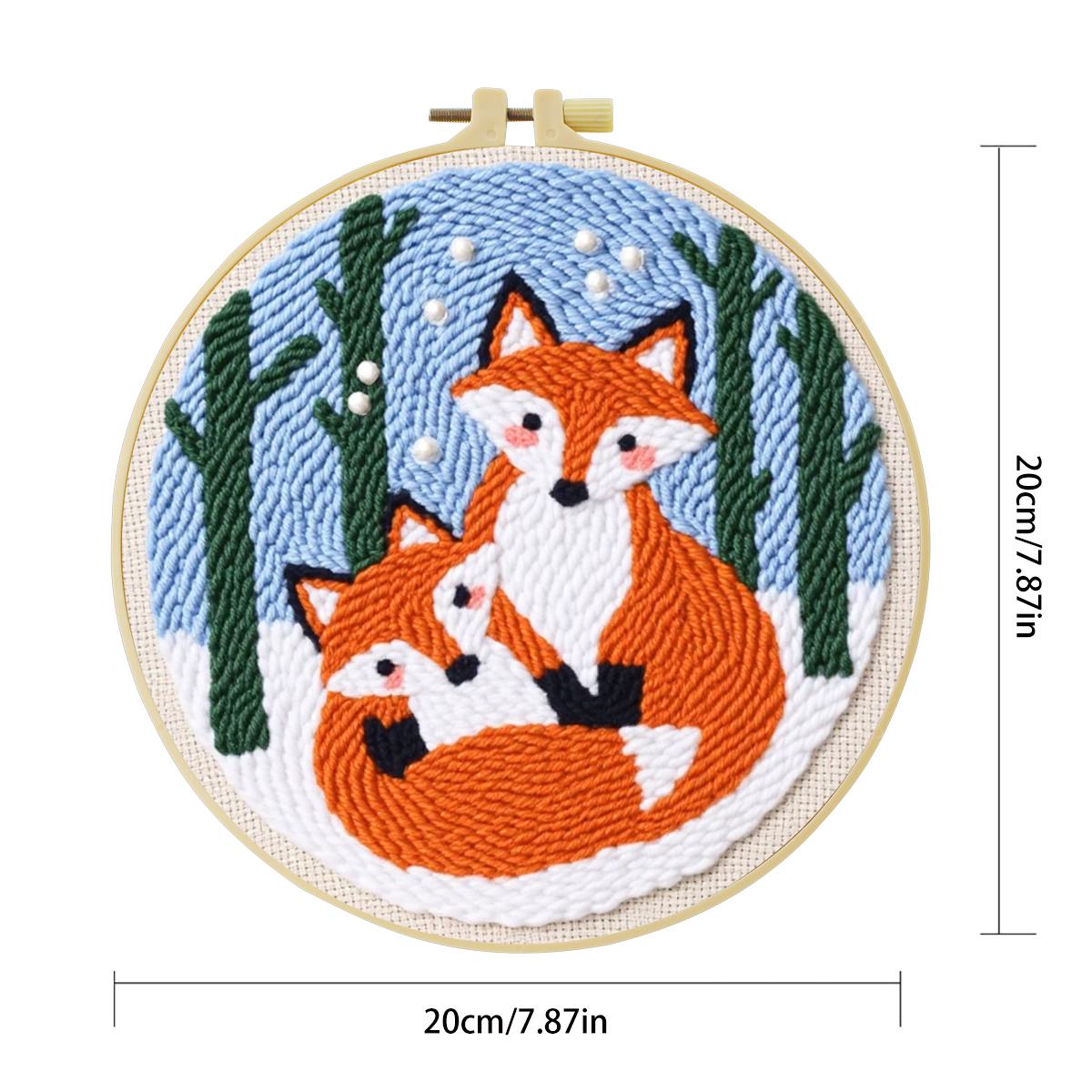 20X20CM/7.87inch Animal - Fox  - Punch Needle Kit avis et prix