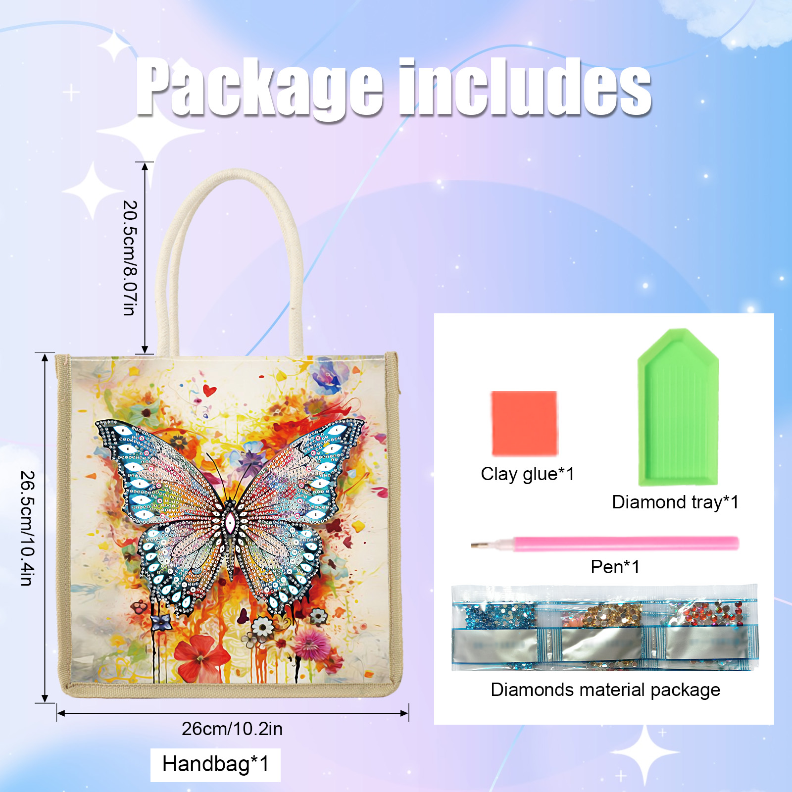 Diamond Painting Handbag Kits, - Art Craft Butterfly avis et prix