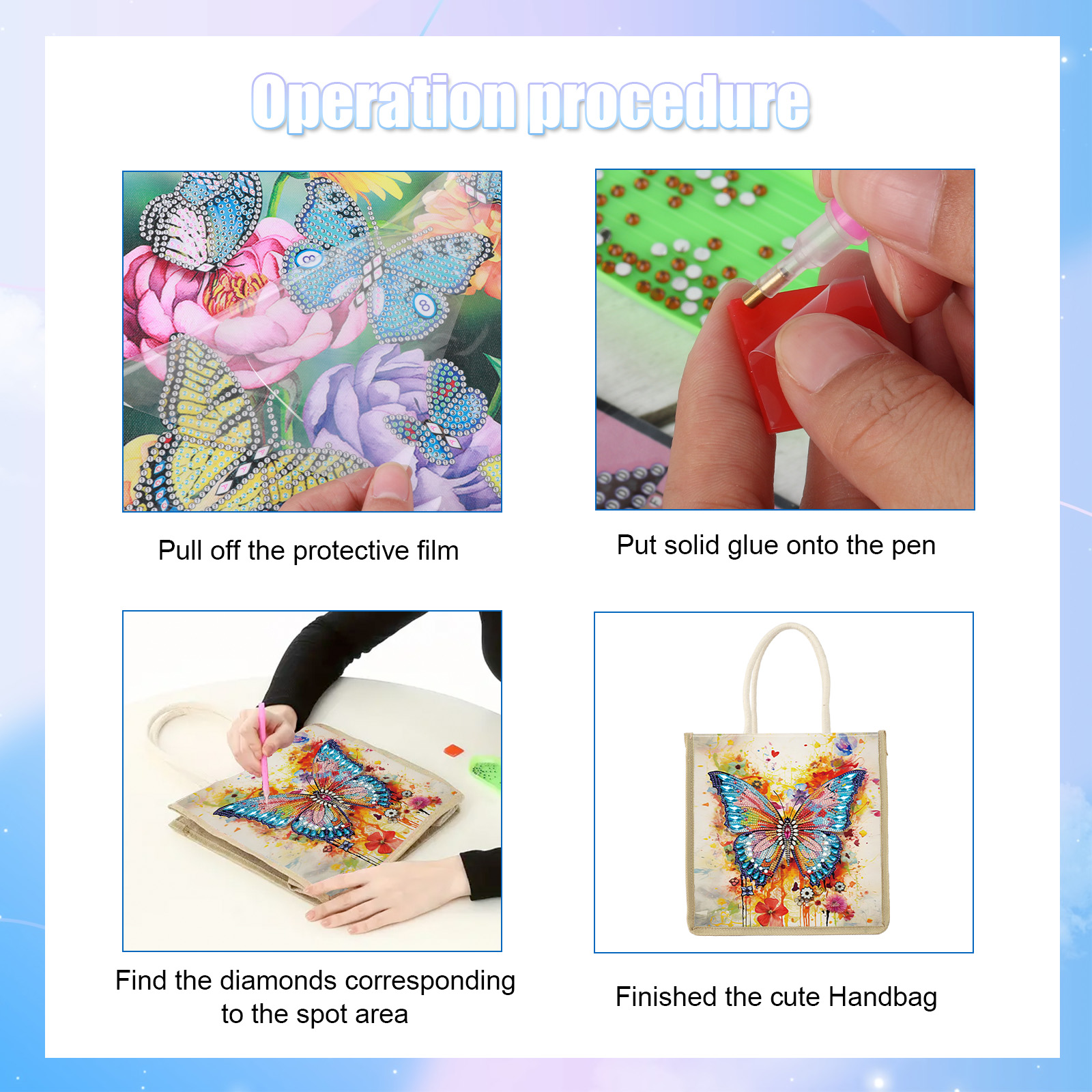 Diamond Painting Handbag Kits, - Art Craft Butterfly avis et prix