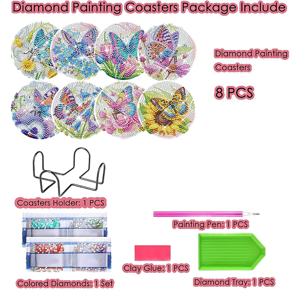 8 pieces of diamond art painti - Art Craft Butterfly avis et prix