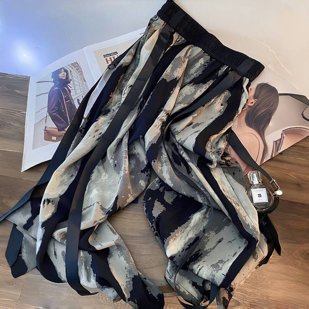 Ice Silk Wide-leg Pants 2024 S - Silk Painting Dye avis et prix